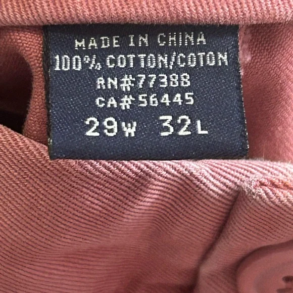 J.Crew Broken-In Chino Pants Men's W29 L32 Salmon Pink 100% Cotton Straight Fit - Picture 3 of 9